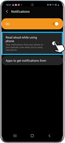 Set the earbuds to receive notifications