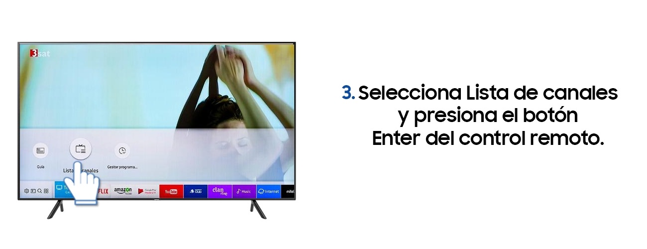 3. Selecciona Lista de canales y presiona el botón enter del control remoto.