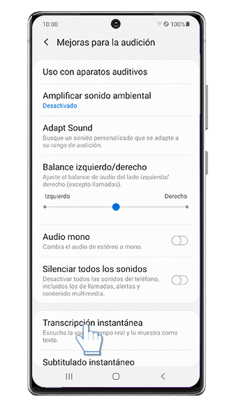 Activación de la función Transcripción instantánea
