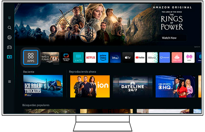 Pantalla del Home del TV