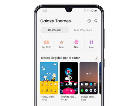 Interfaz de Galaxy Themes en el A50