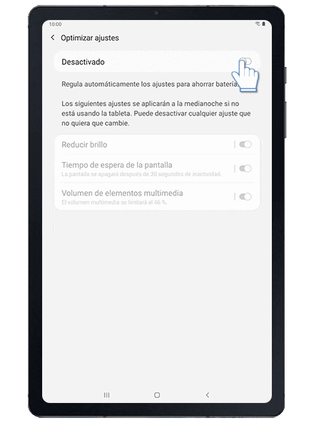Activación de la optimización de ajustes