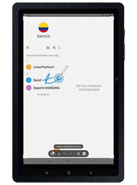 Uso de la función Escribir en pantalla del S Pen