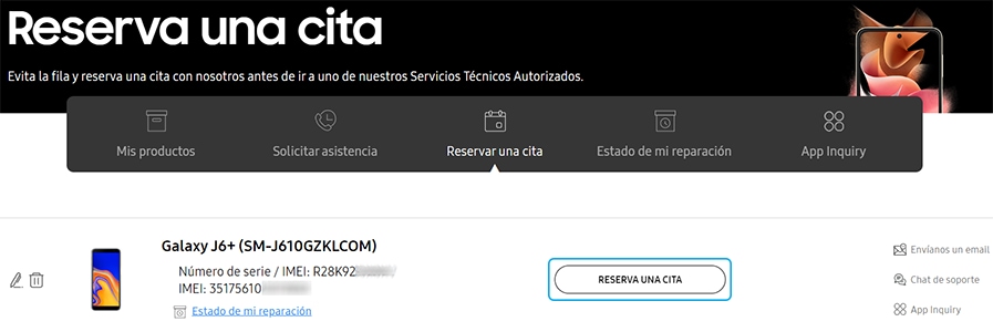 Seleccionar dispositivo para la reserva