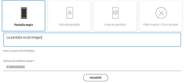 Agregar información del problema y teléfono de contacto