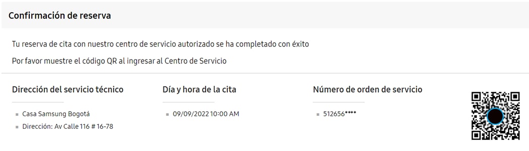 Confirmación de reserva