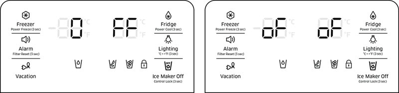 OFF sigh display when demo mode activated