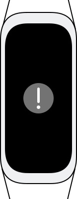 Icono (!) en la pantalla de Galaxy Fit.