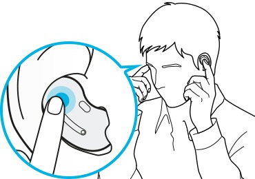 escena de tocar y mantener presionado