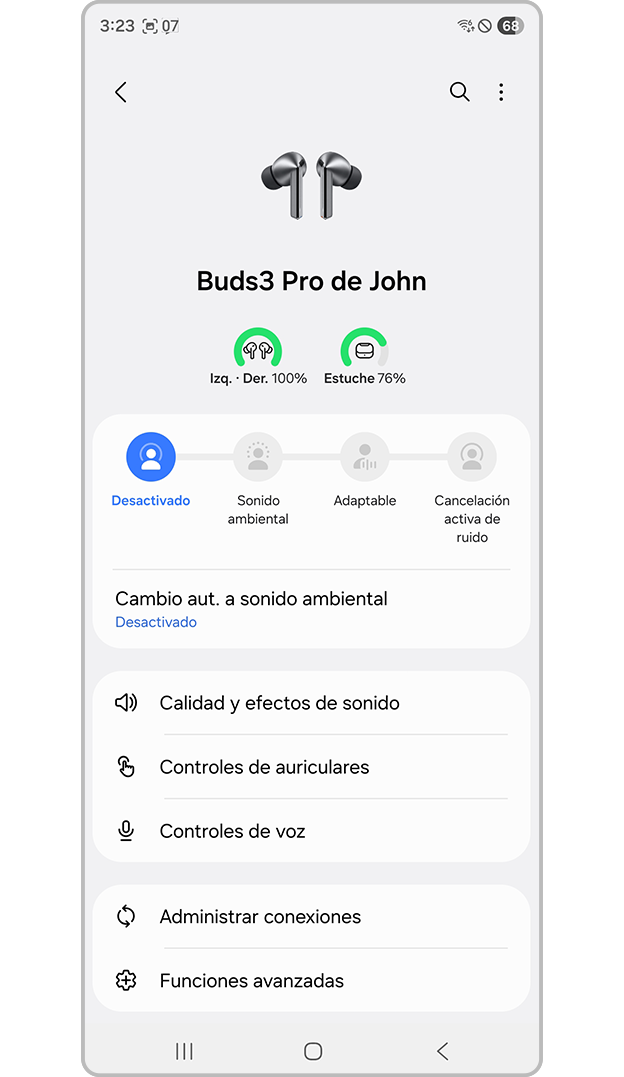 Ajustes de los auriculares