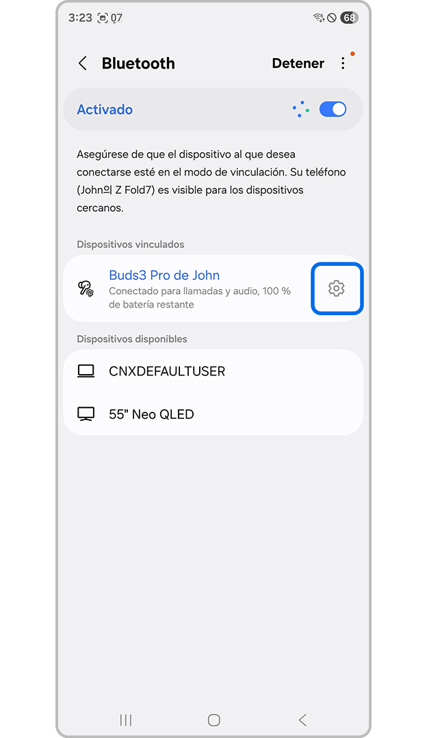 Ajustes a través de Bluetooth