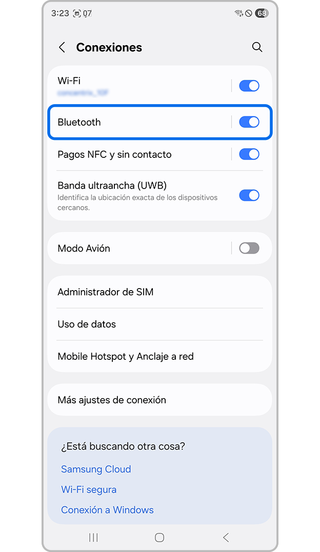 Toca Conexiones desde Ajustes