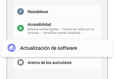 Actualizaciones de software con la aplicación Galaxy Wearable