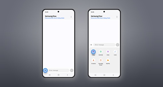 Samsung Flow selection screen from the Gallery's Share menu on smartphone.