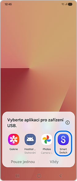 Výběre možnosti Smart Switch ve vyskakovacím okně