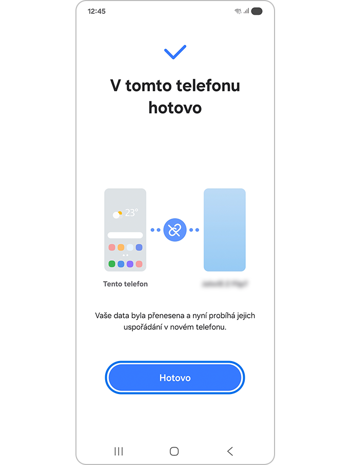 Klepnutí na tlačítko Hotovo