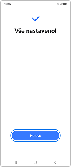 Klepnutí na tlačítko Hotovo