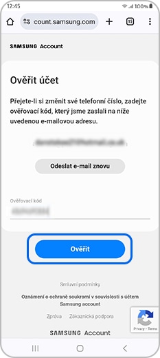 Ověř kód zaslaný na tvou e-mailovou adresu