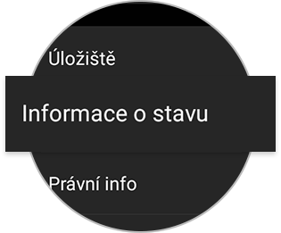 Samsung Galaxy Watch Informace o stavu