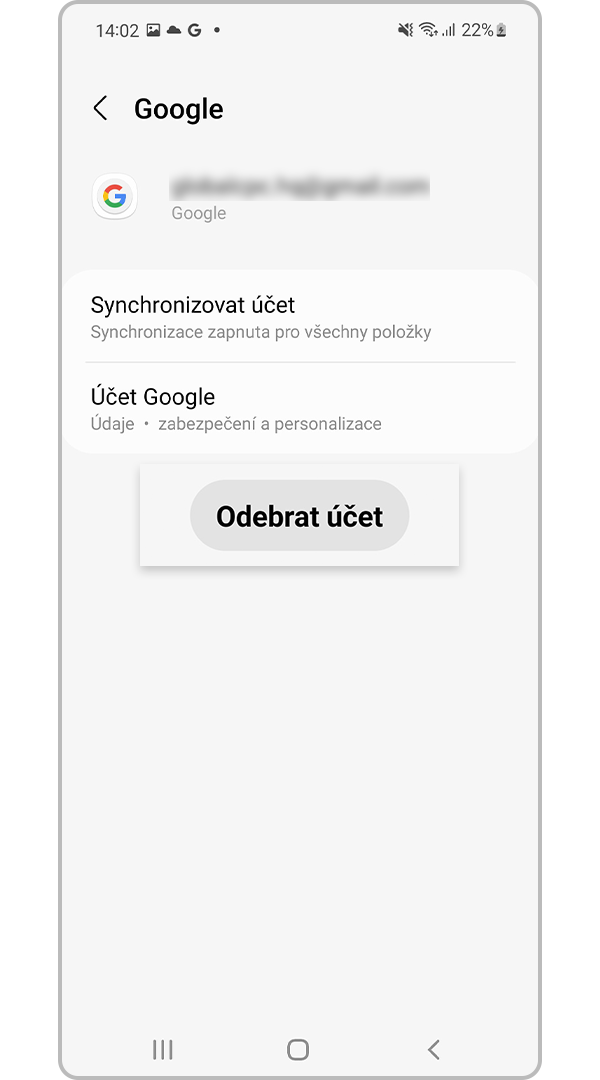 Odeberte účet Google