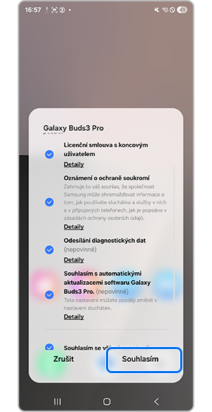 Klepněte na Souhlasím u smluvních podmínek