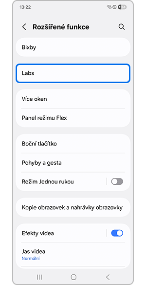Výběr nabídky Labs