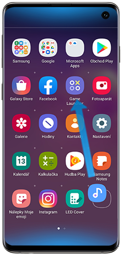 Klikněte a podržte aplikaci