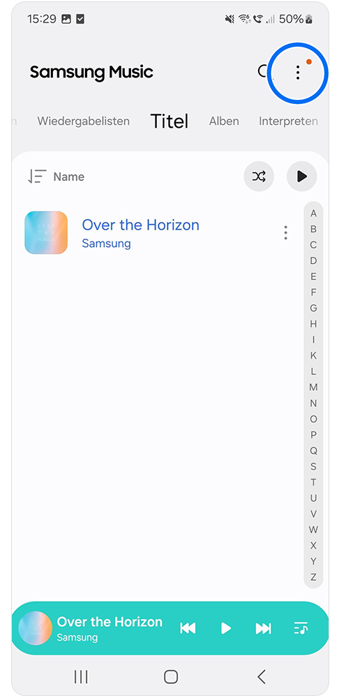 Weitere Optionen Symbol wird angetippt.