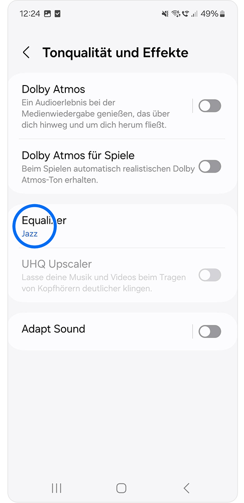 Equalizer wird geöffnet.