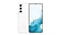 Vorder- und Rückansicht eines Galaxy S22 in White.