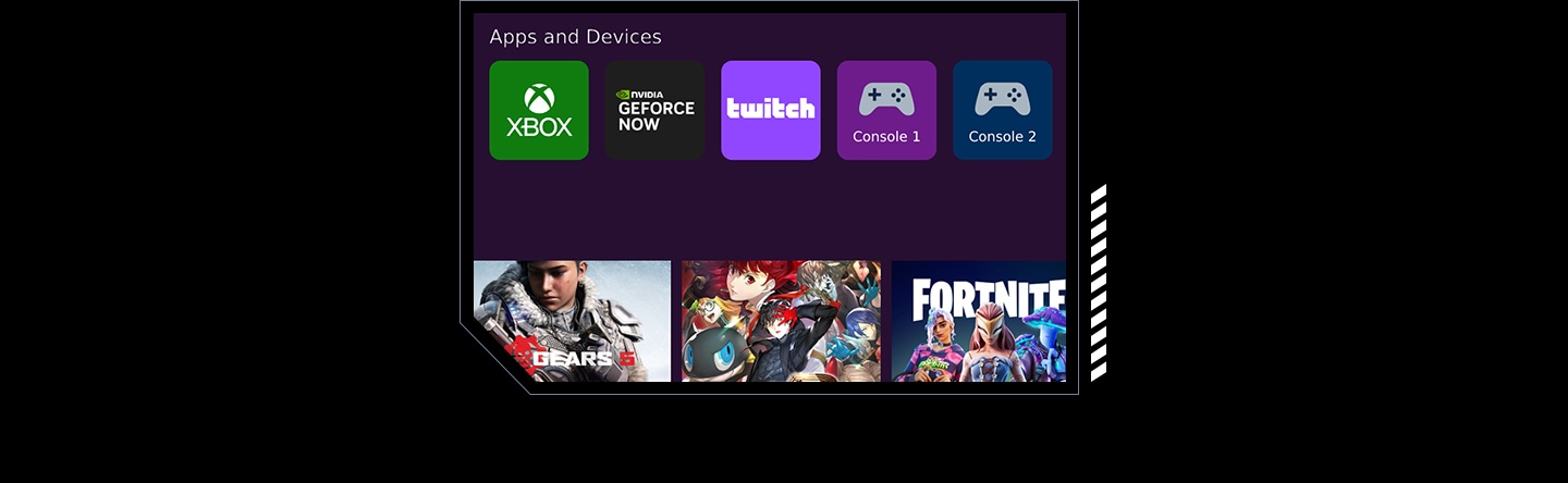 Zu sehen ist die Samsung Gaming Hub Benutzeroberfläche.