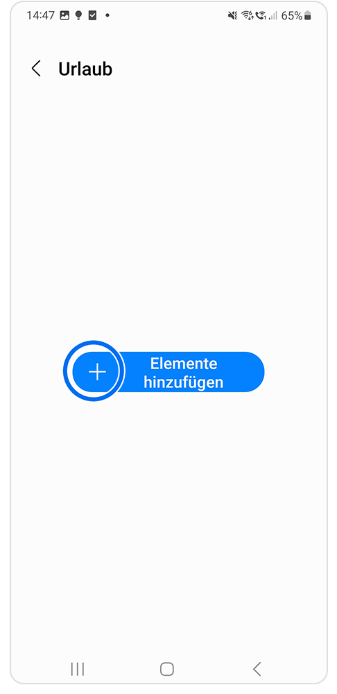 Tippe auf Elemente hinzufügen, um Bilder in dein Album hinzuzufügen.