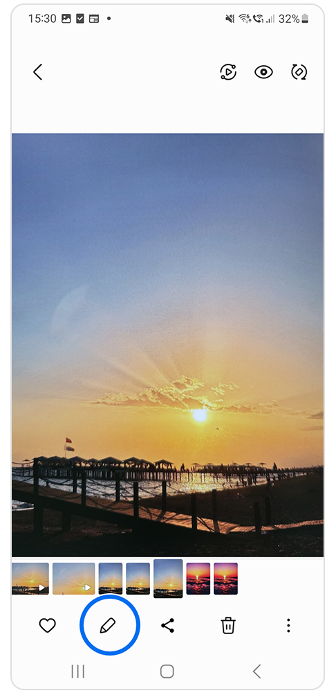 Bild in der das Bearbeiten-Symbol hervorgehoben wird.