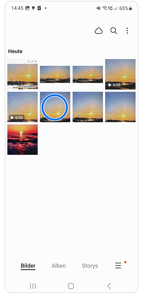 Ein Bild wird in der Galerie ausgewählt