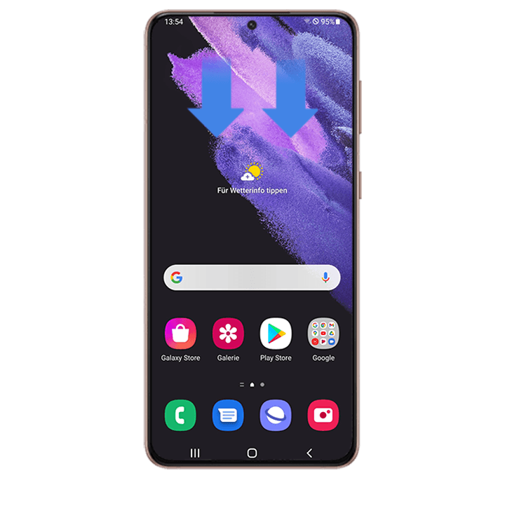 Galaxy S21 5G Schnelleinstellungsleiste runter ziehen