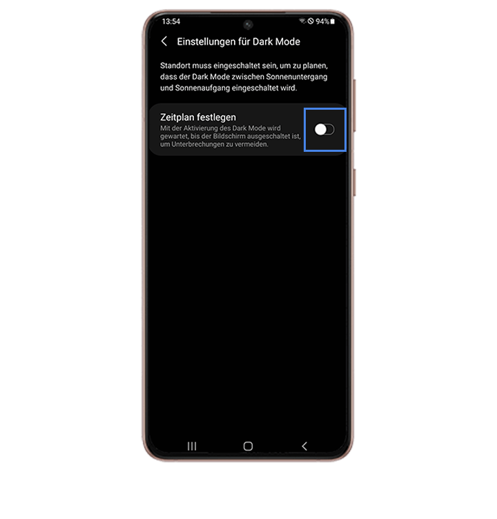 Galaxy S21 5G Zeitplan festlegen