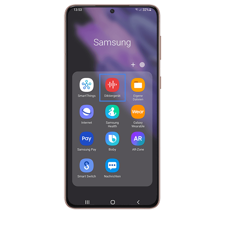 Galaxy S21 5G Memo-Appstarten