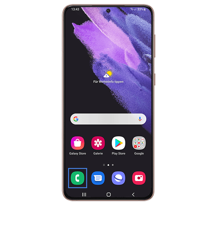 Startbildschirm des S21 5G