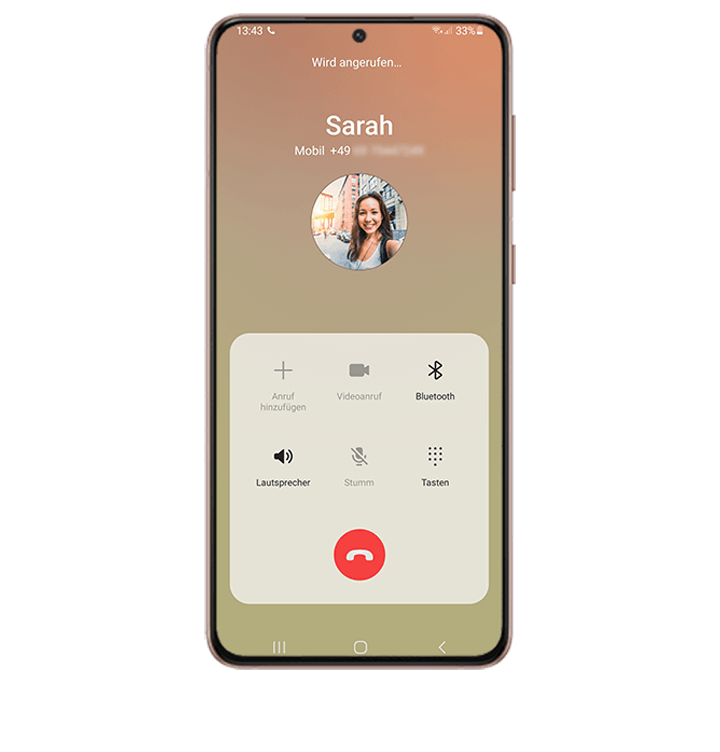 Laufender Anruf mit einem S21 5G
