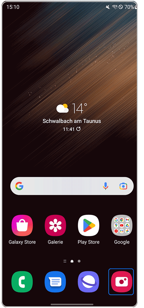 Galaxy Smartphone Startbildschirm Kamera-App