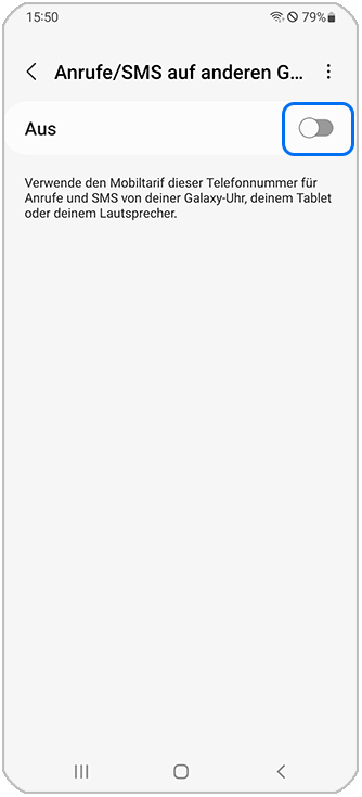 Anrufe/SMS auf anderen Geräten aktivieren