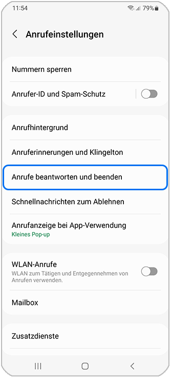 Tippe auf Anruferinnerungen und Klingelton