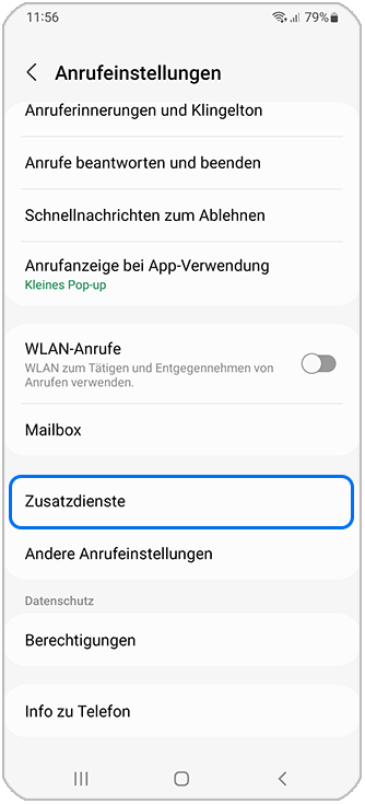 Zusatzdienste wählen