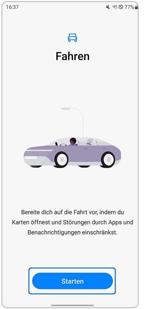 Galaxy Smartphone Modi und Routinen Fahren