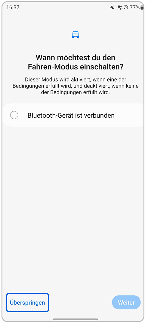 Galaxy Smartphone Modi und Routinen Fahrenmodi Einstellungen