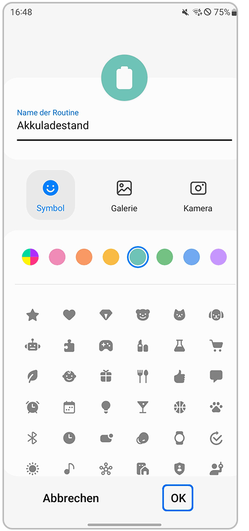 Galaxy Smartphone Routine Name, Farbe, Logo