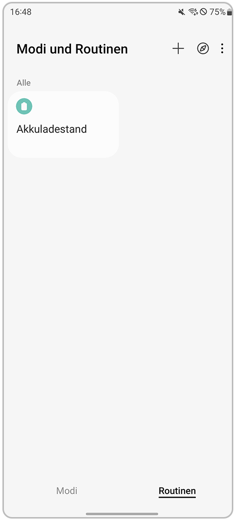 Galaxy Smartphone Routine erstellt