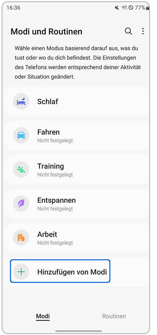 Galaxy Smartphone Einstellungen