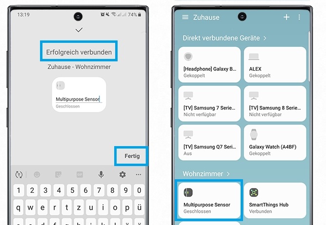 SmartThings Multipurpose Sensor einrichten