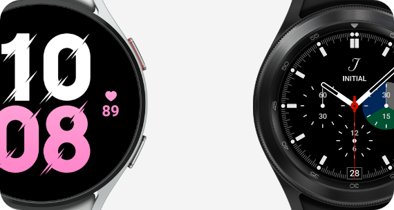 Eine Samsung Galaxy Watch4 und eine Samsung Galaxy Watch5 Pro sind nebeneinander zu sehen.